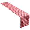 Home Linen Gingham Check Table Runner Cotton&Line Red Burgundy Checkered Table Runner Kitchen Dining Table Decoration Cover Perfect for Home Kitchen