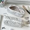 Fashion Simple Polka Dot Design Pencil Case Large-Capacity Student Stationery Pouch Travel Makeup Bag Storage Bag