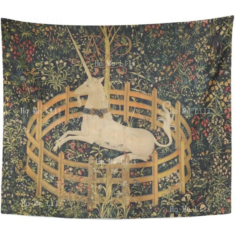 VIKAMA Medieval Unicorn Tapestry Vintage And Artistic Wall Hanging For Bedroom Headboards Home Decor