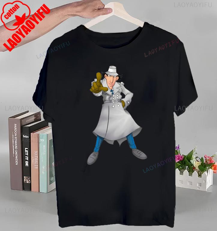 Koszulka z nadrukiem Animowany Inspektor Gadżet Topy Animowany Inspektor Gadżet T-shirt Krótki rękaw Okrągły dekolt