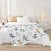 Airplane Kids Blanket Cartoon Plane Pattern Fleece Throw Baby Room Decor Travel Theme Cozy Bed Cover