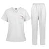 3Xl Men'S And Women'S Casual Loose Large Size Wind Hand Washing Clothes Doctor Nurse Clothes Work Clothes Solid Color Set Short Sleeves