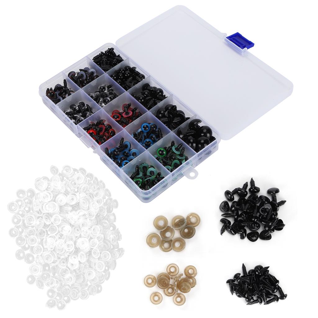 640Pcs Plastic Eyes Noses Colorful with Washer Plush Doll Bear Stuffed Animals Toy Accessories