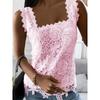 BITCED Women's Fashion Casual Solid Color Print Square Collar Sleeveless Blouses & Shirts