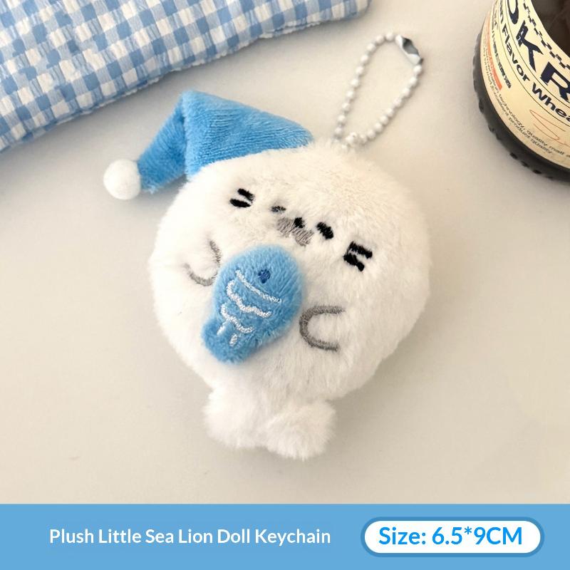 Plush Seal Keychain Cartoon Animal Doll Bag Pendant Cute Sea Lion for Kids Birthday Party Gifts