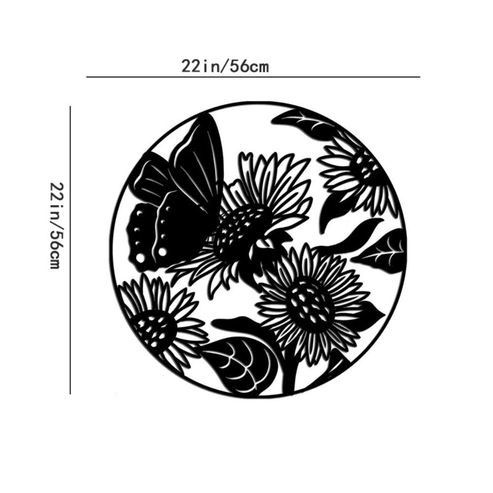 

1 шт. Подсолнух, металлический настенный декор, летние цветы с бабочкой, настенная скульптура, железные поделки, настенный декор, металлическая настенная подвеска, настенный декор чёрный