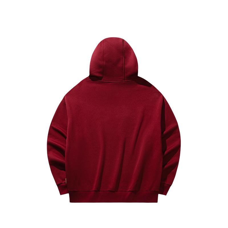 Anta Autumn Fleece Hooded Sweatshirt Unisex tops Lychee-Red 972548703-4