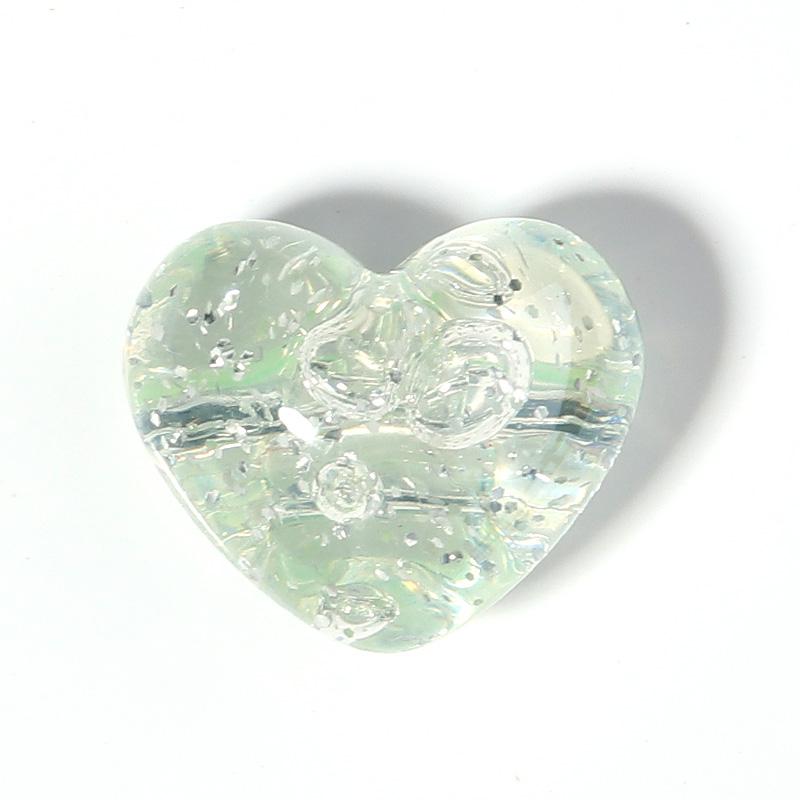 10Pcs/Lot 24×20mm Acrylic Beads For Jewelry Production Colored Heart Shape Hole Size 3.8mm Beads Diy Handmade Charm Headrope
