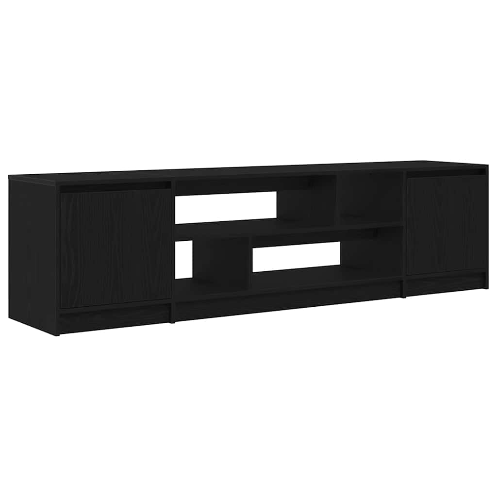 TV Cabinet In Black Oak Look 188.5 X 41 X 50 Cm Particleboard