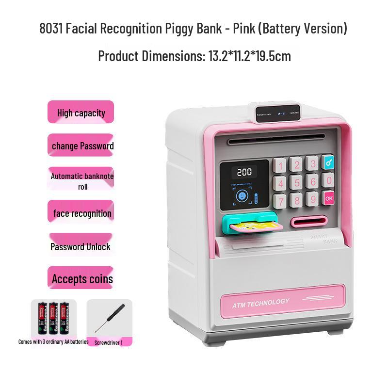 Smart Kids' ATM Money Saving Box with Face Recognition and Automatic Bill Rolling
