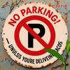 HD Tin Sign Funny No Parking Unless You Deliver Tacos Round Metal Wall Art Retro Outdoor Decor