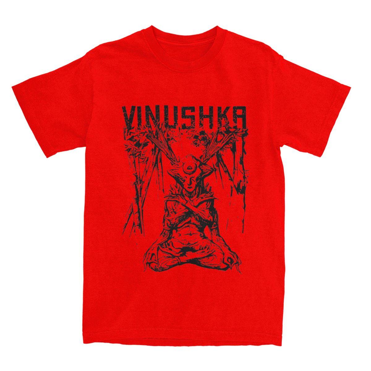Футболка God Vinushka Fear And Hunger Летняя Винтажная Футболка Чистый Хлопок Повседневная Футболка с Короткой Рукавой Одежда для Мужчин S