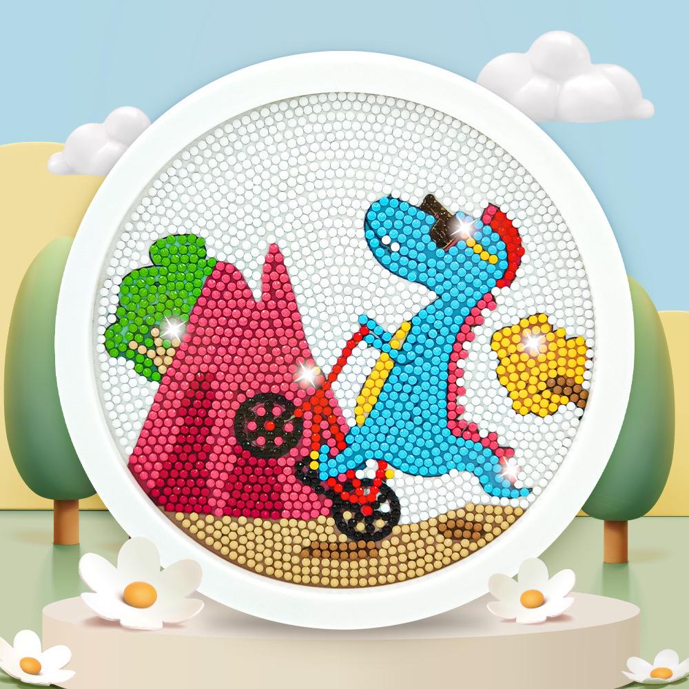 Round Frame Unicorn Diamond Painting Kit: Creative DIY Children's Handmade Sticker Art with Frame