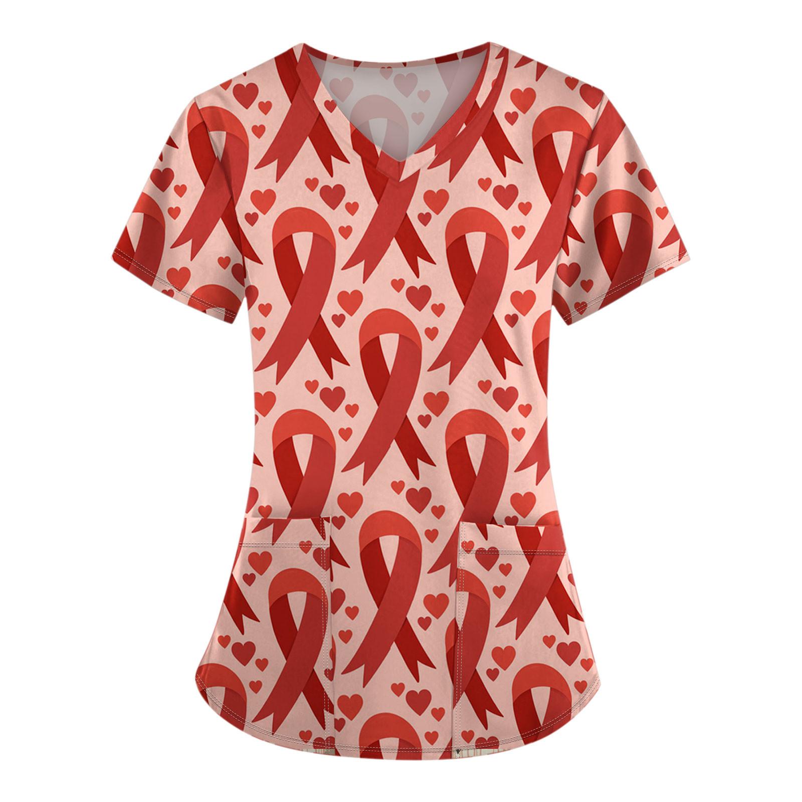 Женская модная рабочая одежда с v-образным вырезом и коротким рукавом с карманной — фото 12