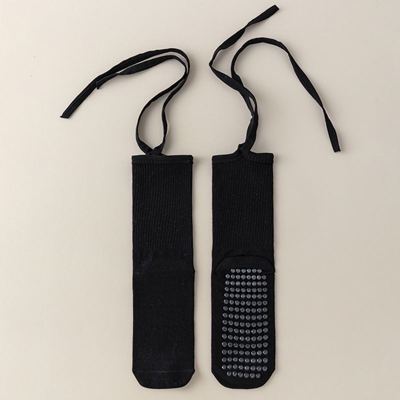 

Lace-up Yoga Socks Non Slip Professional Women s Knee Socks Sports Fitness Room Socks Adult Non-Slip Socks Pilates Socks Black