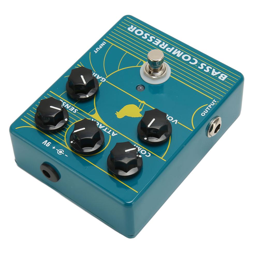 Bass Guitar Pedal Aluminium Alloy 1/4in Monophonic Input Output Bass Compression Pedal for Musician