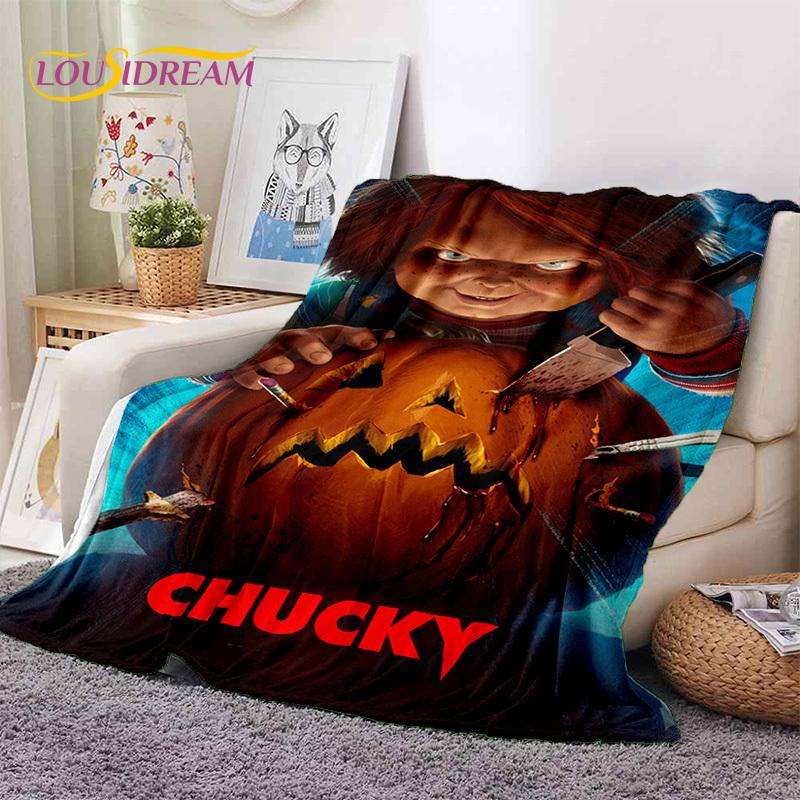Hororový film Chucky Pennywise Halloween Pila Postava Deku, Měkká Přehozová Deku pro Domov Ložnici Postel Pohovku Piknik Cestovní Kryt