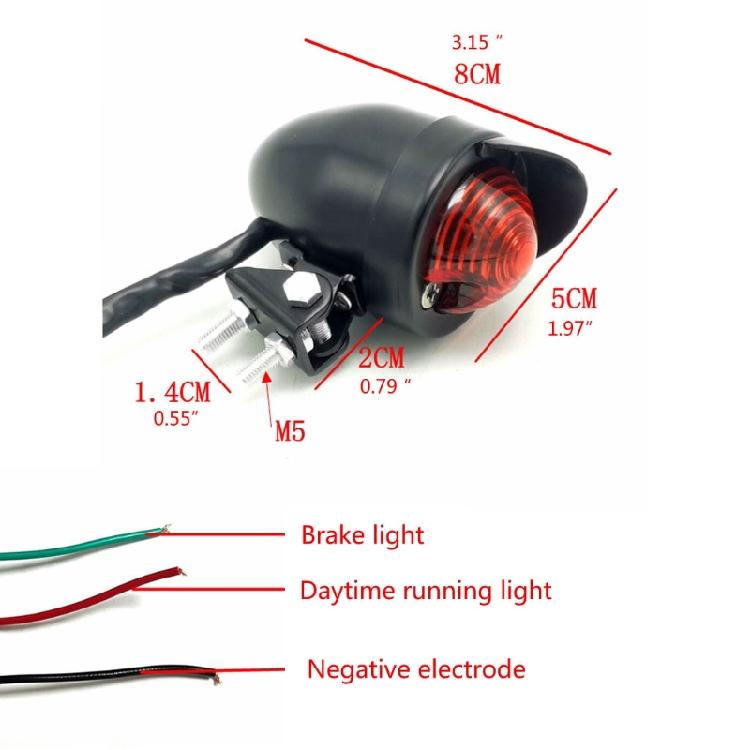 1 PC Motorcycle Red 12V LED Adjustable Cafe Racer Style Stop Tail Lamp Motorbike