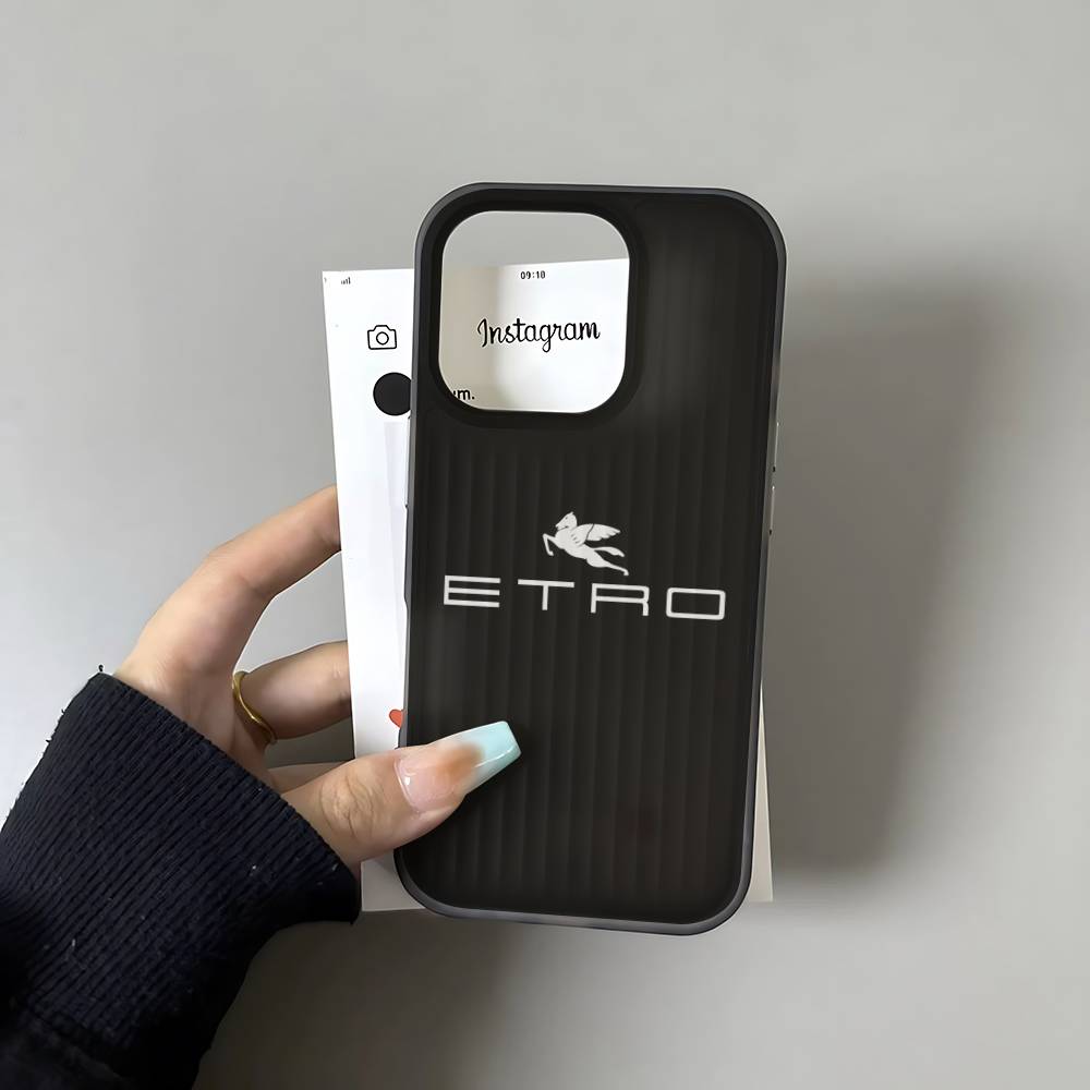 Fashion And Luxury E-Etro For IPhone 17 16 15 11 12 13 14 Pro Max Plus Pro Corrugated Translucent Back Phone Cover
