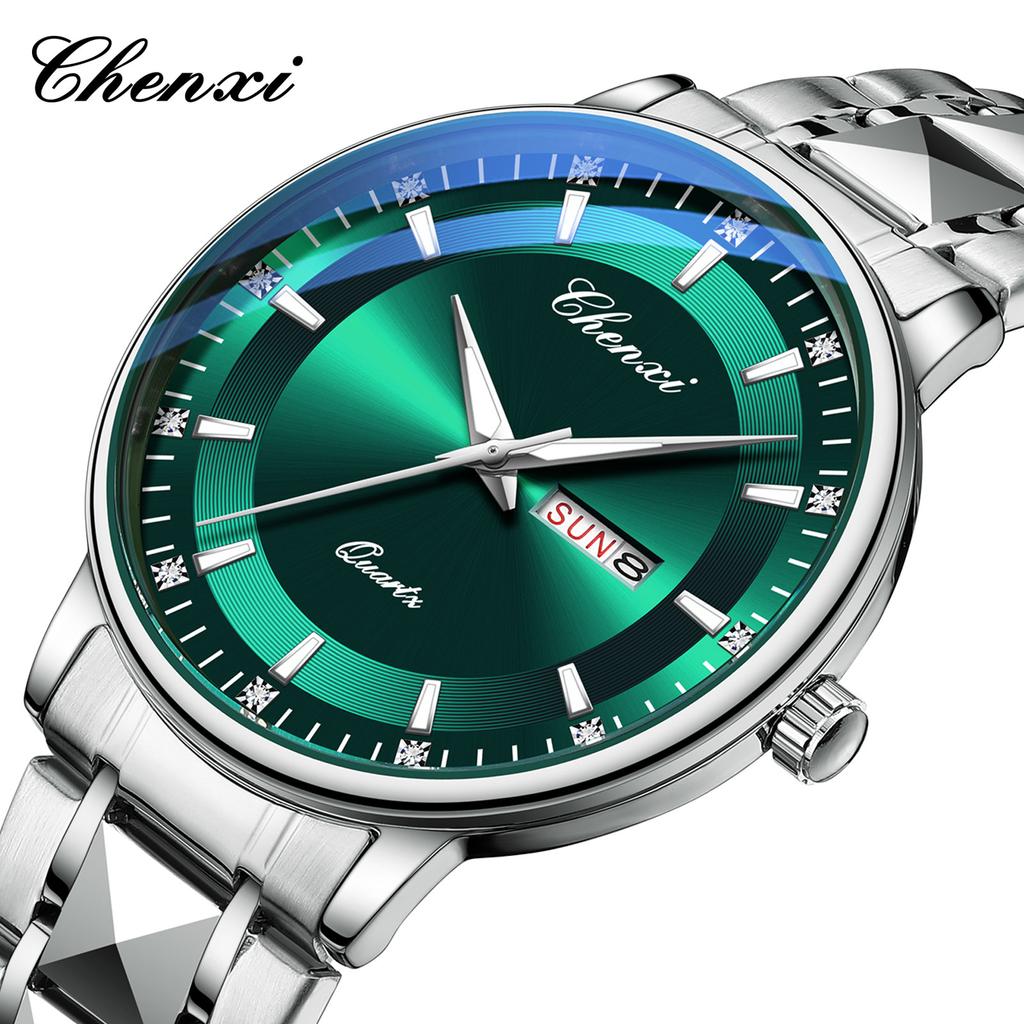 Men's Dual Calendar Dial Fashion Trend Quartz Watch Calendar Night Light Waterproof Watch