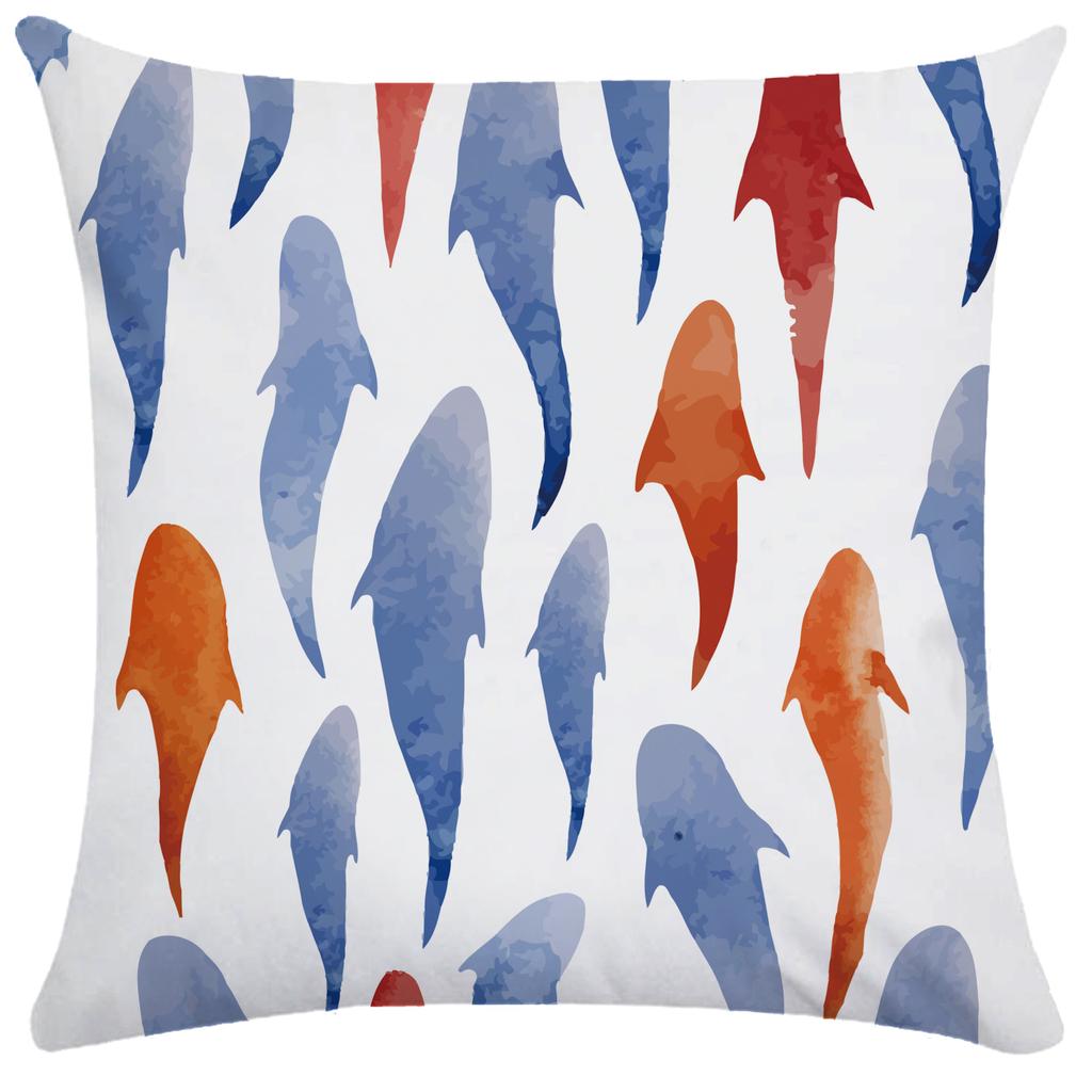 Ocean Starfish Shell Marine Life Print Pattern Cushion Cover Home Sofa Decoration Square Pillow Pillow Cover