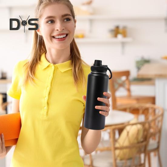 Stainless Steel Vacuum Cup 40oz Insulated Water Bottle Leak Proof Wide Mouth Thermal Flask Keep Cold Hot Beverage Tea Coffee Cup for Outdoor Sports