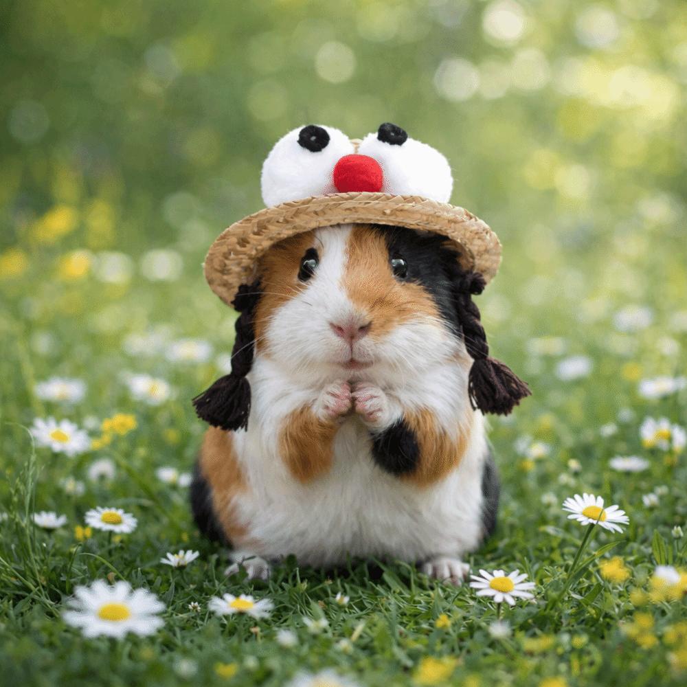 Adjustable Fisherman Hat Elastic Strap Decorative Rabbit Cap Funny Small Pets Hat  Photo Props