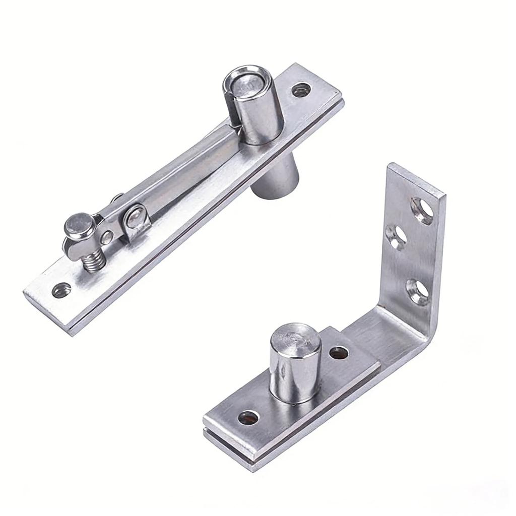 1 Set 360 Degree Rotate Stainless Steel Hidden Door Hinge Kit Heavy-duty Door Pivot Hinge for Wooden Door/Secret Doors/Bookshelf