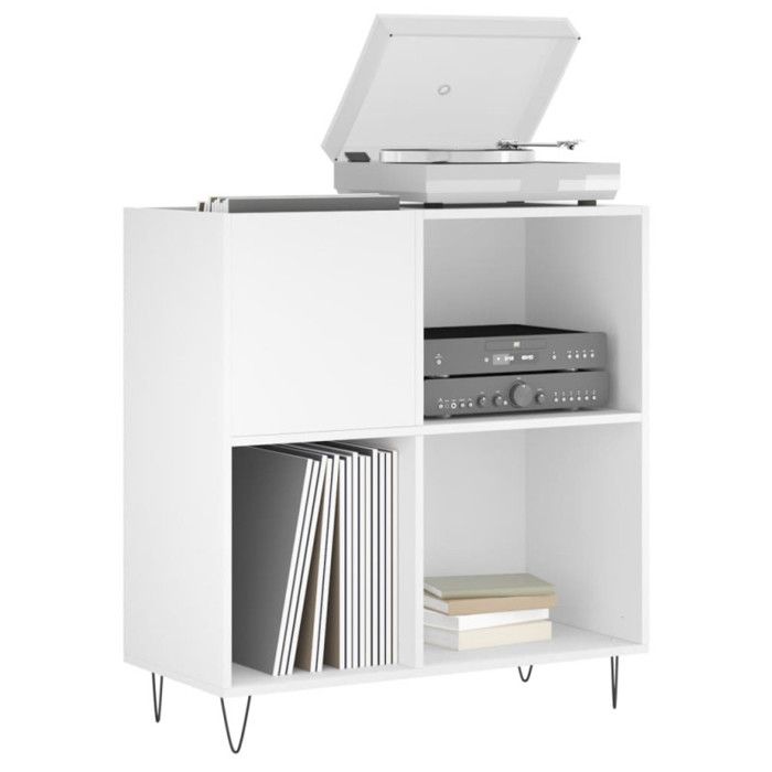 VidaXL Record Cabinet White 84.5x38x89 Cm Engineered Wood 831772