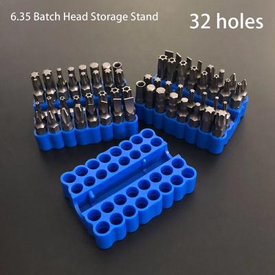 2 Stück Bithalter 32 Löcher Bit Sechskantschaft Organizer Schraubendreher Bithalter Bohrer zur Aufbewahrung für 6,35 mm Schaft Aufbewahrungsbox