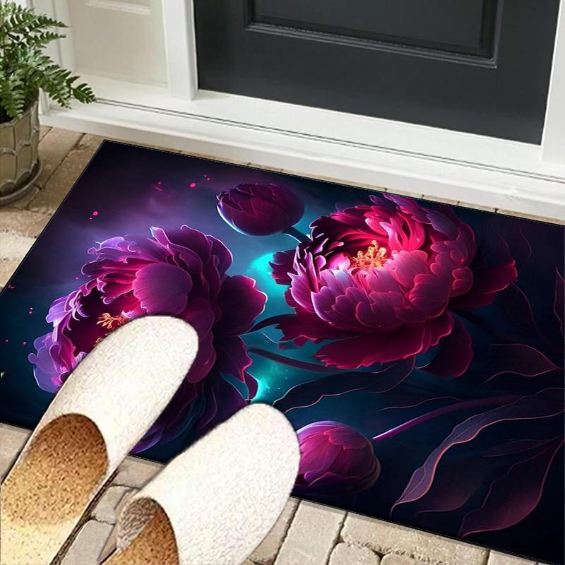 Floral Elegance In Bloom Office Rug Chair Mat, Entryway Carpet, Suitable for Front Door, Bedroom, Living Room, Desk, Holiday Gift