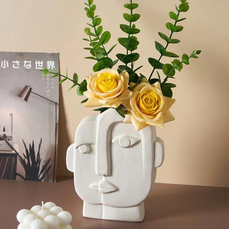 Nordic ceramic vase, dried flowers vases, living room, bedroom, interior, office, home decoration accessories ceramic vase