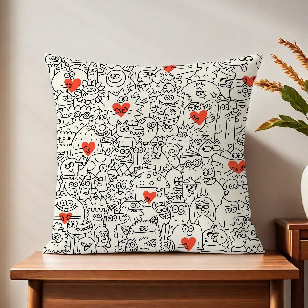 NNina DDzyvulska Cushion Cover For Pillow Printing Sofa Decoration Home Car Room Coffee Shop Office Nordic Simplicity
