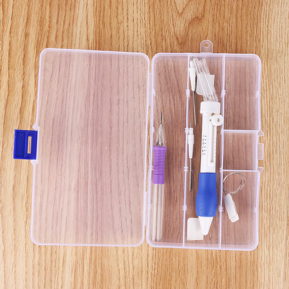9Pcs/Box Embroidery Punch Needle Kit Magic Embroidery Threaders Needle Pen Weaving Stitching Tool Knitting Sewing Accessories