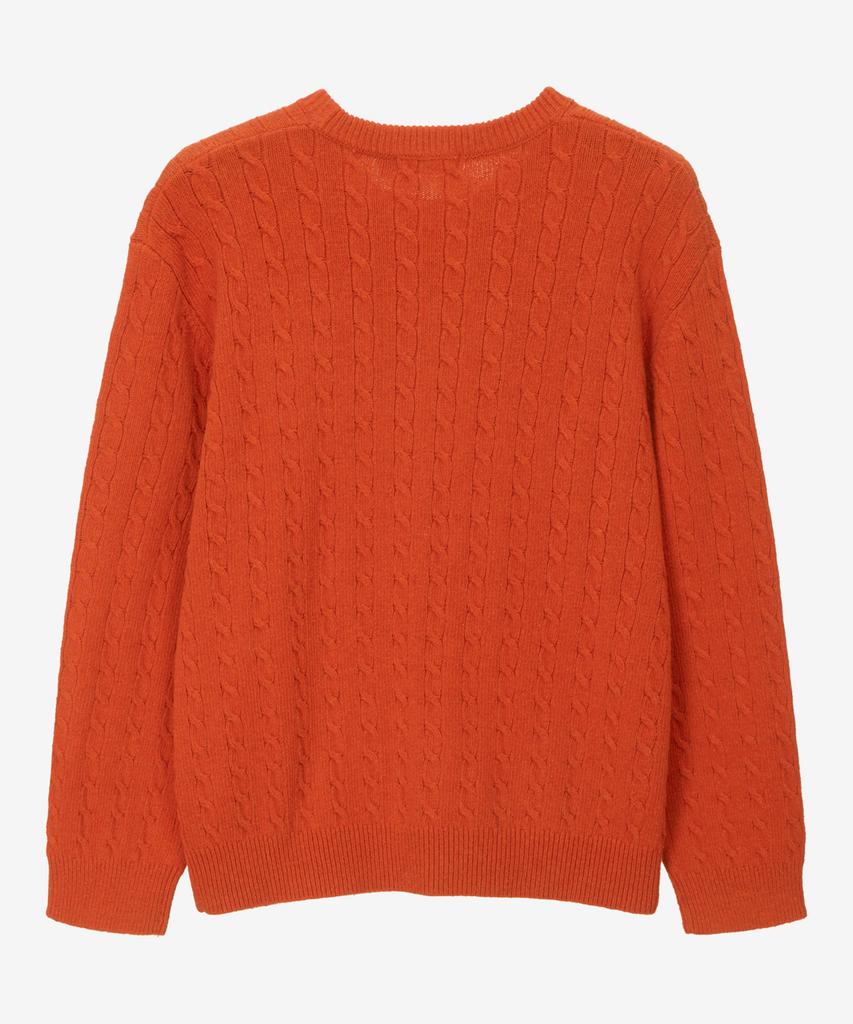 BASIC HOUSE Cable Round Neck Knit Orange Lykt7101 (Type B)