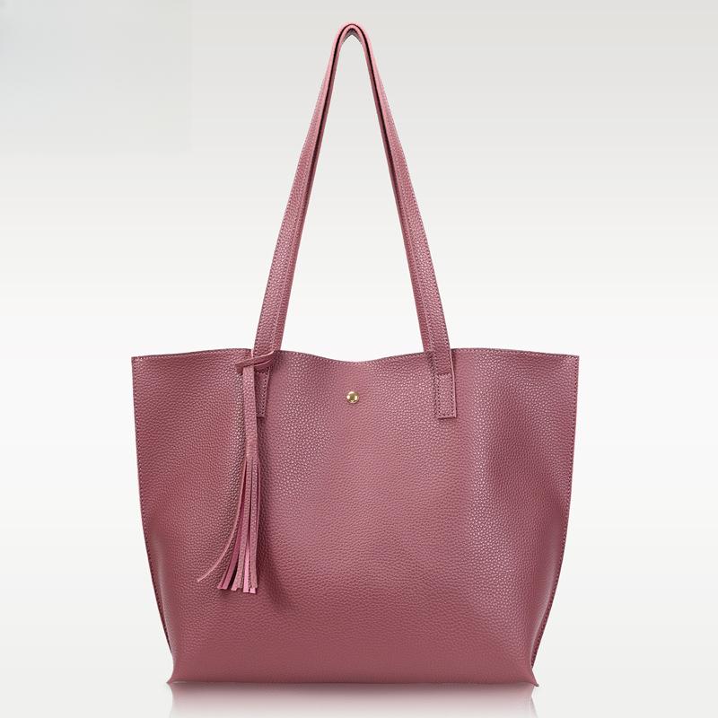 

Tote Bag, Women s Fringed Pu Lychee Pattern Single-shoulder Bag with Silk Scarf, Hand-held, Large Capacity Tote Bag 33*11*31.5cm