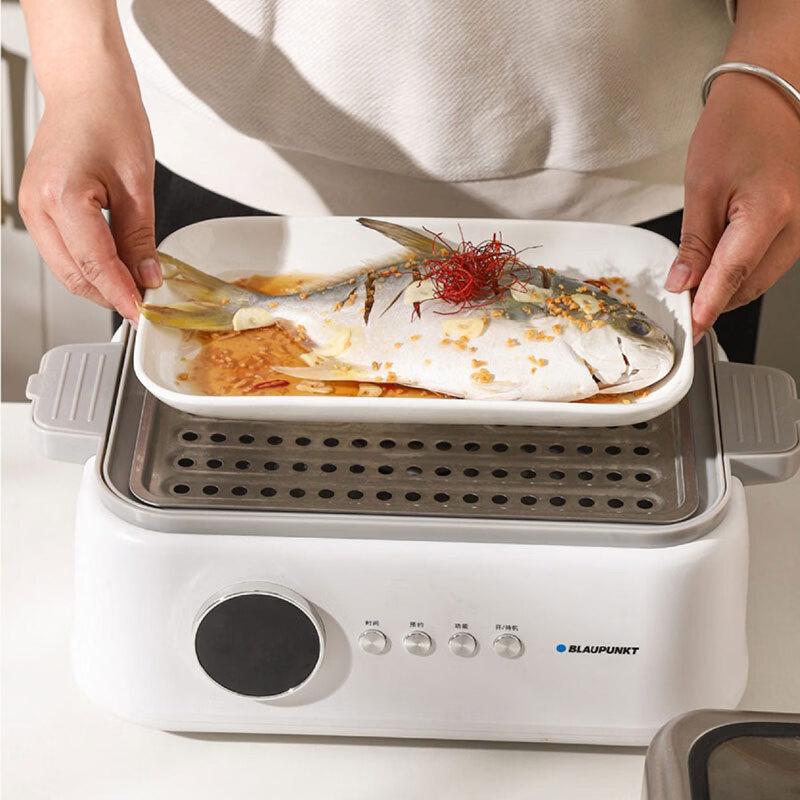 White Ceramic Rectangular Fish Steaming Plate