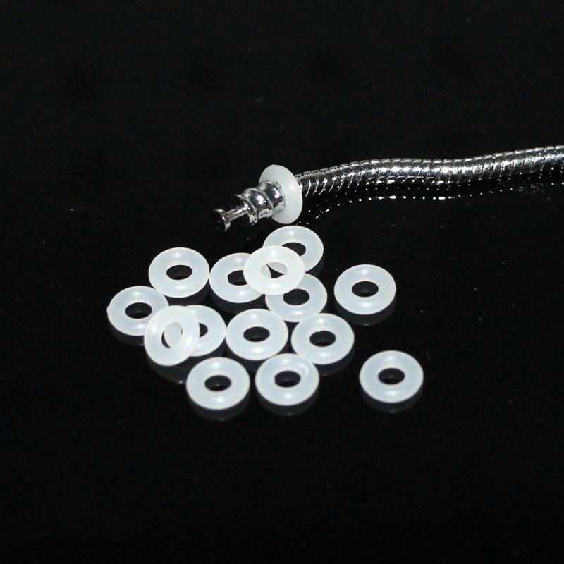 

20pcs/lot White Pink Black Rubber Clip Charms Safety Stopper Bead Fits European Snake Chain Charm Bracelets & Necklaces білий
