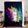 Rainbow Bunny Delight Print Blanket Soft and Cozy Perfect for the Living Room Bed Sofa or a Nap,gift