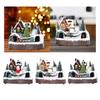 Lighted Christmas House Figurine Christmas Decoration with Light Desktop