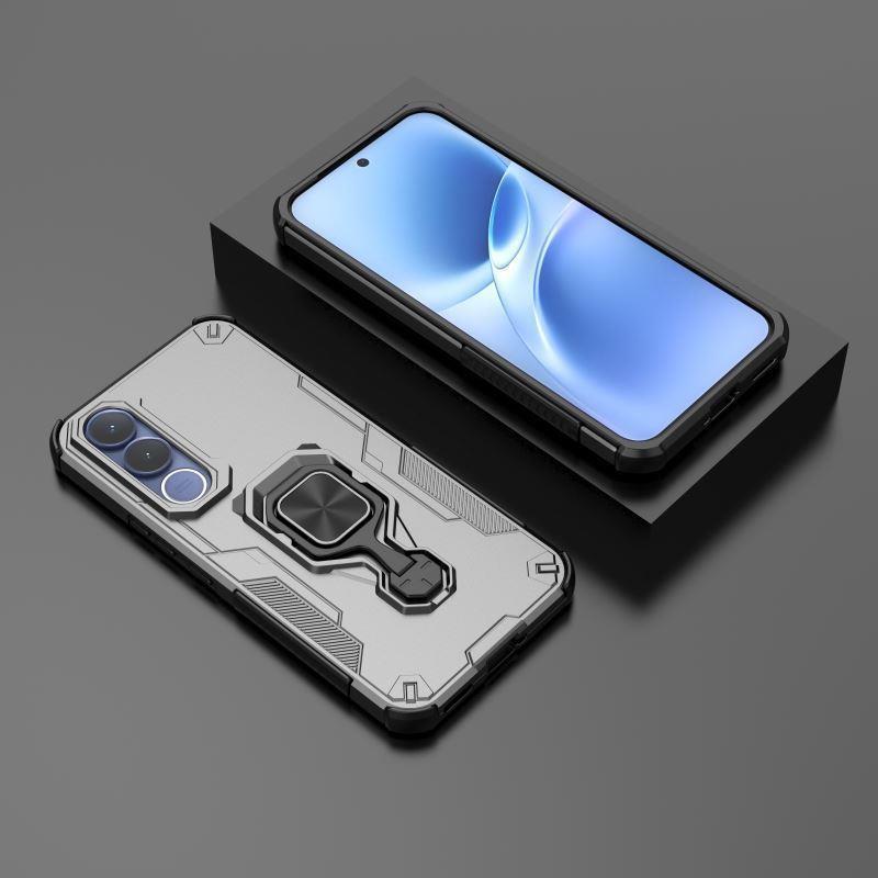 Vivov70fe Phone Case with Ring Holder: Drop-Proof, Magnetic Car Mount, Soft+Hard Protective Cover, Trendy V70FE Model V70Elite