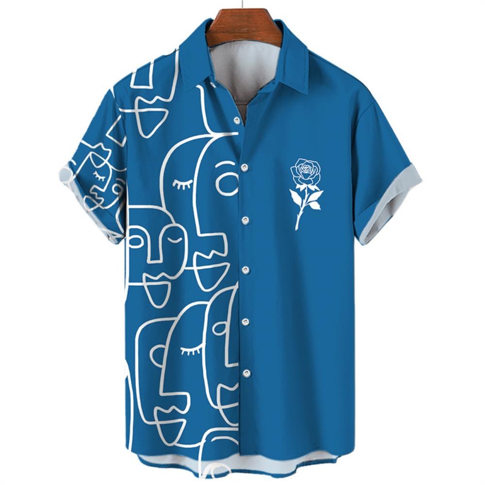 Men's 3D printed leopard print shirt, summer casual fashion, Hawaiian short sleeved beach shirt, shirt with lapel and personalized Aloha buttons