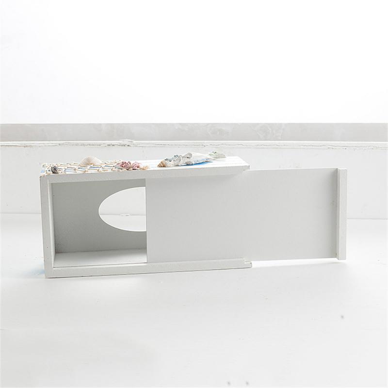 Úložný box 24cm Dekorativní Kreativní Dřevěný Námořní Restaurace Úložný Organizér Držák na Ubrousky Dřevěná Deska Středomořský styl