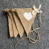 1.6m Love Heart Linen Bunting Flags Burlap Lace Pennant Party Garland Wedding Decoration