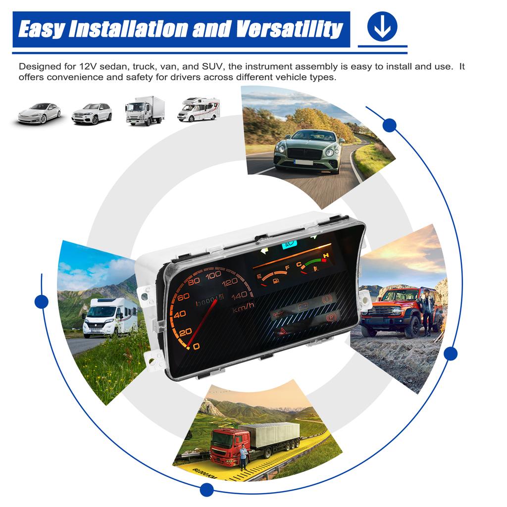 Multifunktionales Auto-Tachometer, Tankanzeige, Wassertemperaturanzeige, modifiziertes Kfz-Instrument