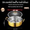 FATTBAO 304 Edelstahl Gehämmert Hot Pot mit Glasdeckel