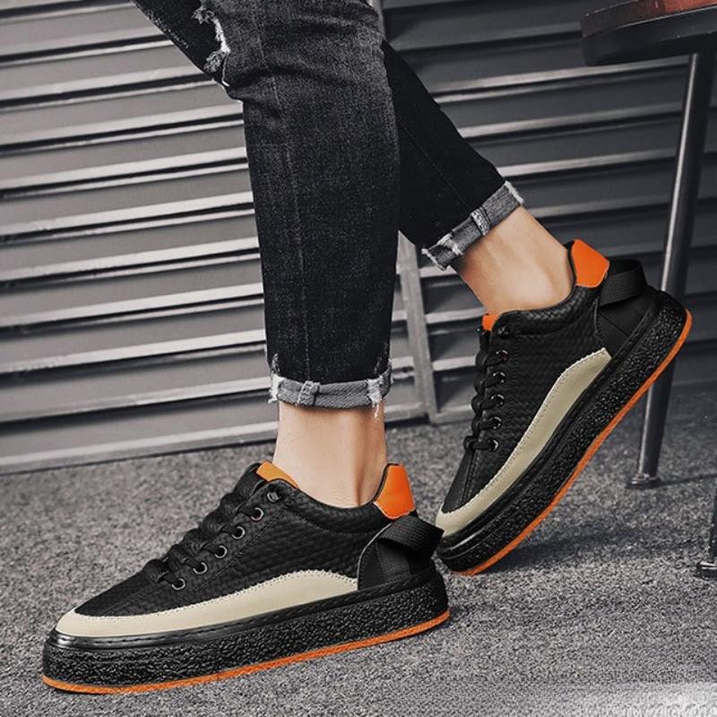 Spring Mens Leather Casual Shoes Designer Light Breathable Sneakers Male Flats Shoes Loafers Men Skateboard Shoe Tenis Masculino