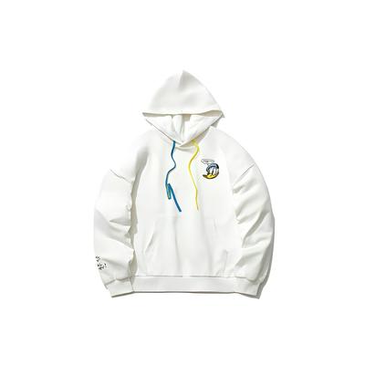 X Disney Donald Duck Embroidered Pullover Hoodie Women Tops White AWDR494-1