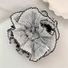 Aesthetic Scrunchies Elastic Multilayer Lace Hair Rope Wedding Party Beach Headwear Big Buns Hair Elastic Check Hairtie