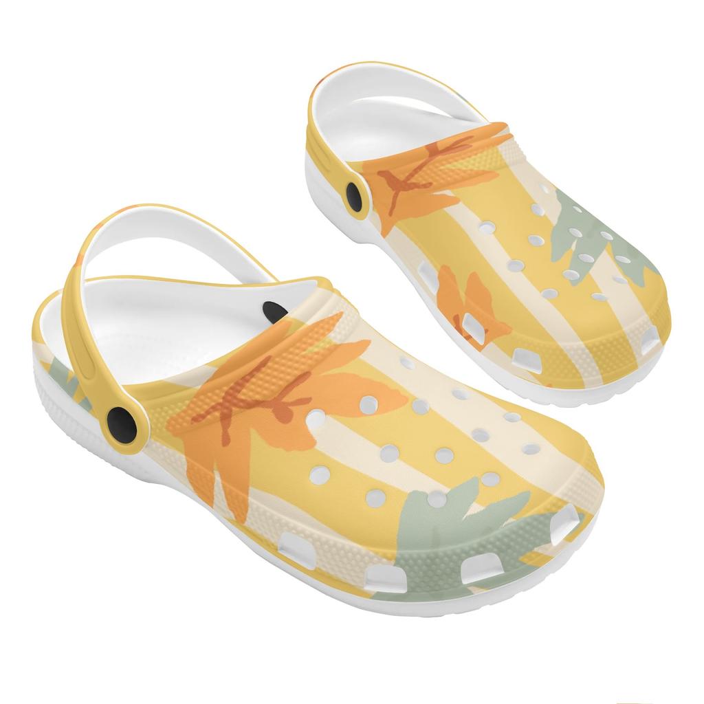 White Printed EVA Clogs Women Men Lightweight Soft Slip On Casual Shoes Comfortable Summer Sandals Lightweight Daily Wear